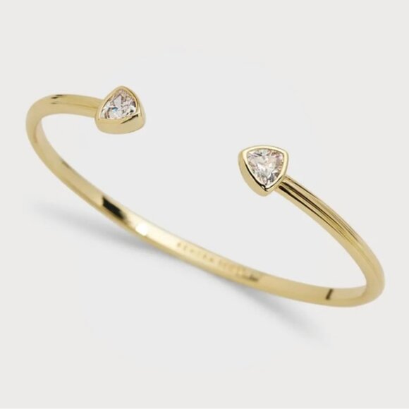 Kendra Scott "Arden" Gold Cuff Bracelet in White CZ - Picture 1 of 11